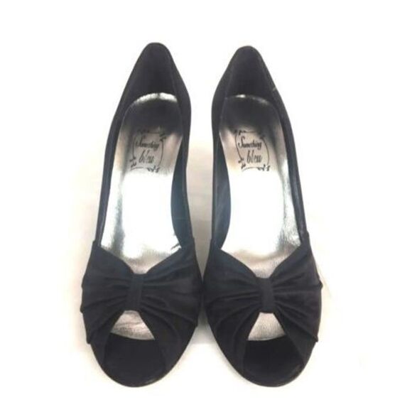 Something Bleu Bridal CLAUDIA Satin Peep Toe Heels ~ Size 10 Bridal Shoes Italy - Picture 2 of 5